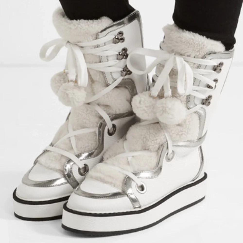 Nicholas Kirkwood Fleece Lined Kira Moon Boots Sz 8 w/ Box - Picture 1 of 11